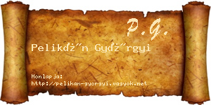 Pelikán Györgyi névjegykártya